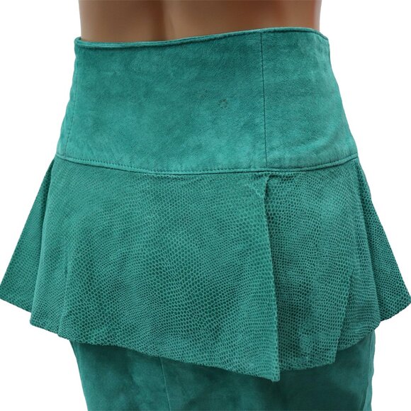 Danier Green Suede High Waist Pencil Skirt S - Picture 6 of 6